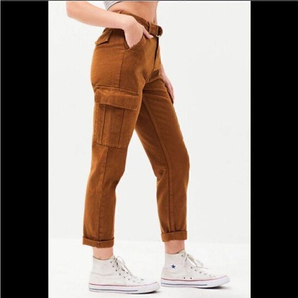 PacSun Brown Cargo Utility Carpenter Pants Size 27 - Picture 1 of 13